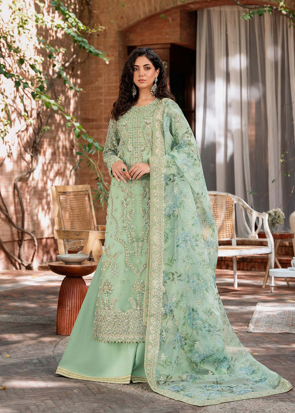 Mehrbahar Hand Embellished Luxury Organza 3-Piece Suit