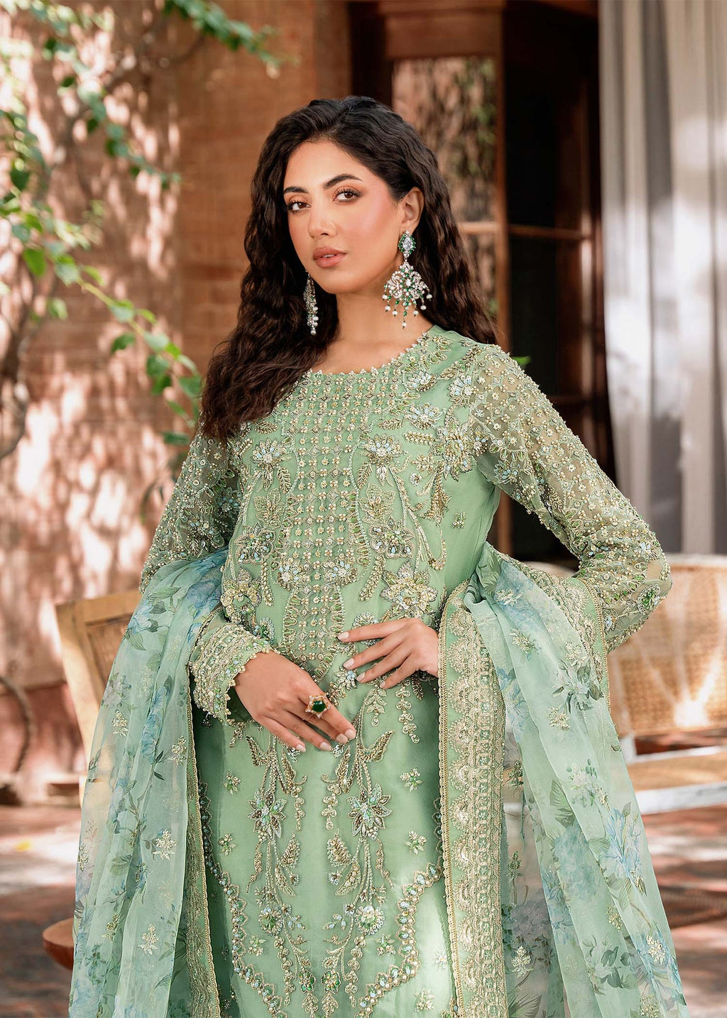 Mehrbahar Hand Embellished Luxury Organza 3-Piece Suit