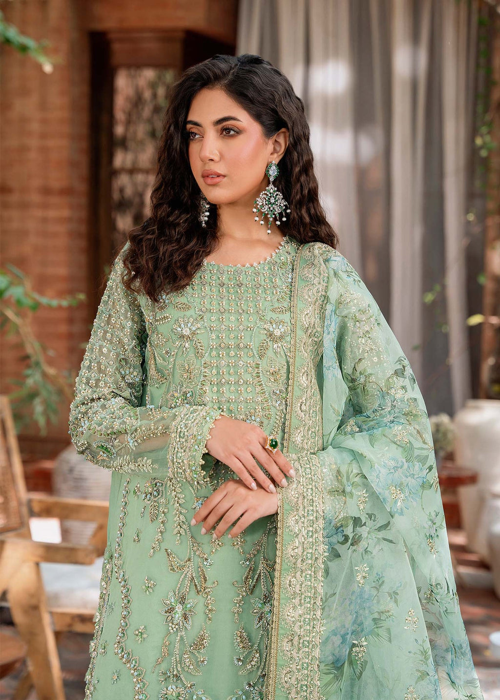 Mehrbahar Hand Embellished Luxury Organza 3-Piece Suit