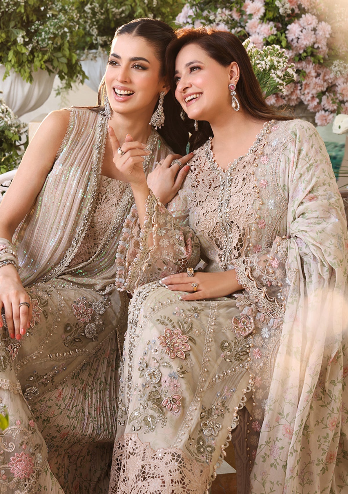 Noorea Hand Embellished Luxury Chiffon 3-Piece Suit
