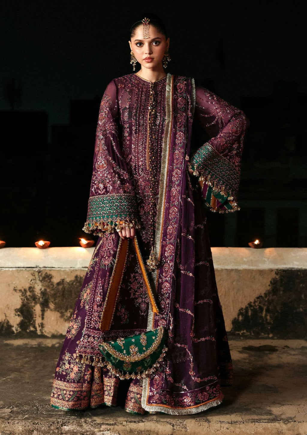 Zarqash Embroidered Chiffon 3-Piece Suit