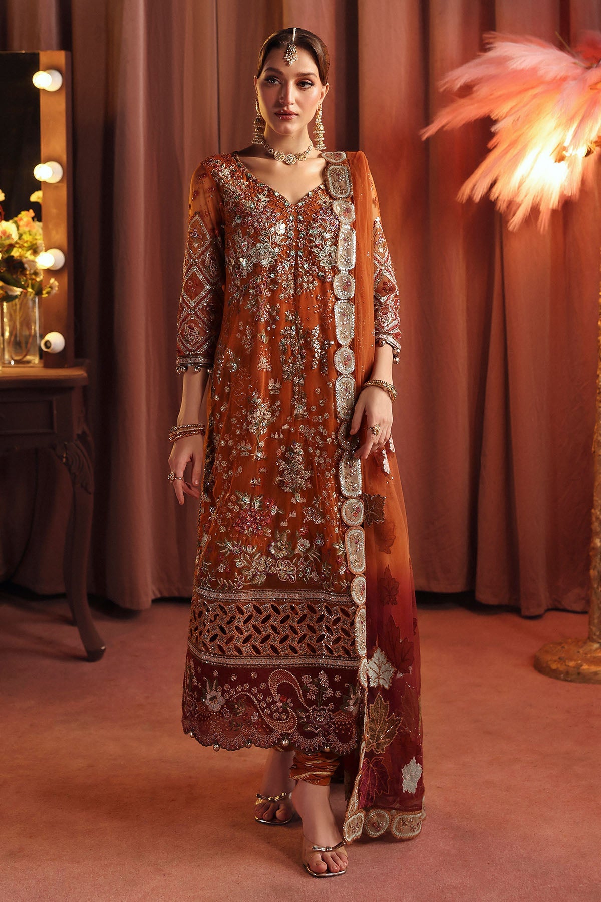 Zareen Hand Embellished Net Wedding 3-Piece Suit