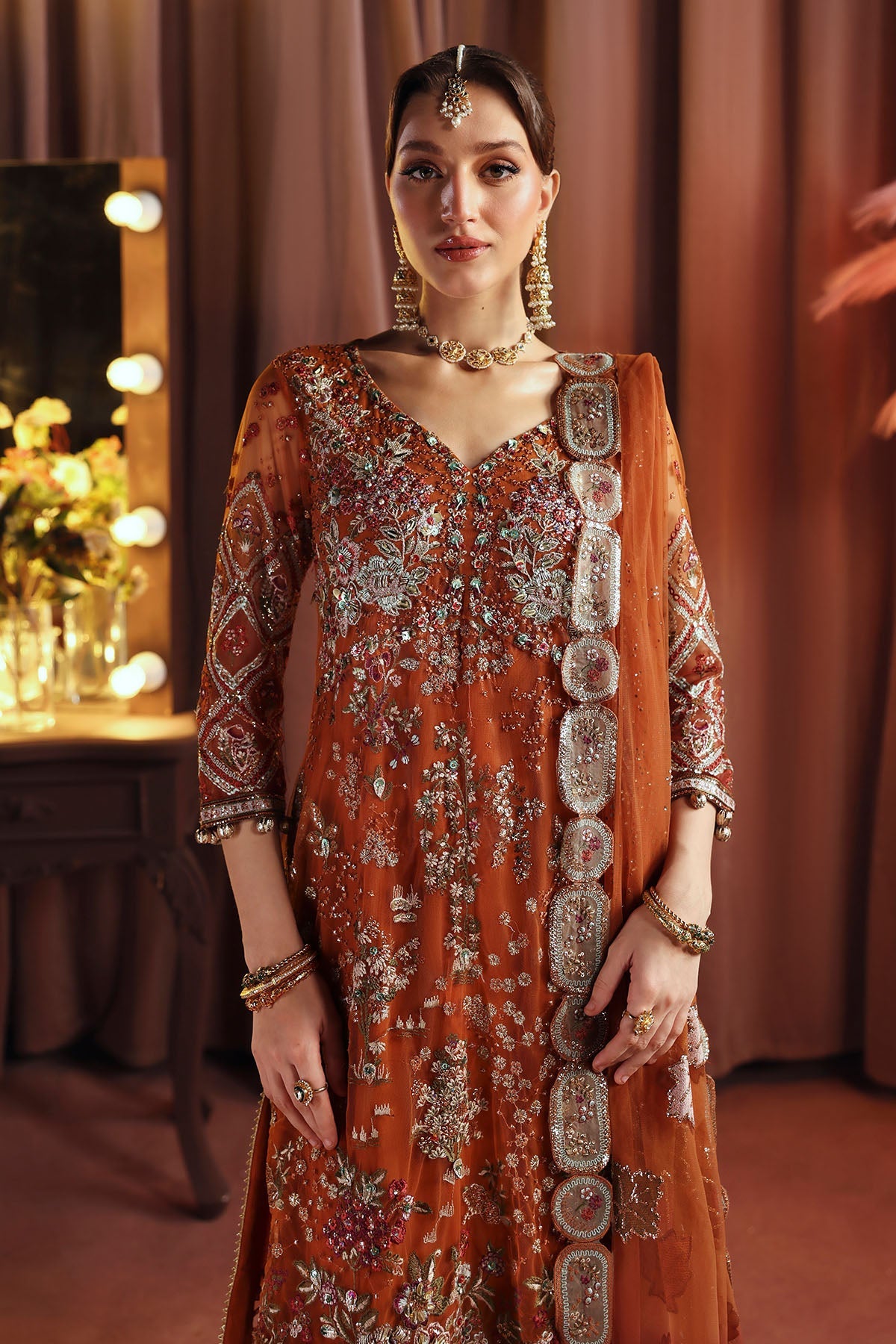 Zareen Hand Embellished Net Wedding 3-Piece Suit