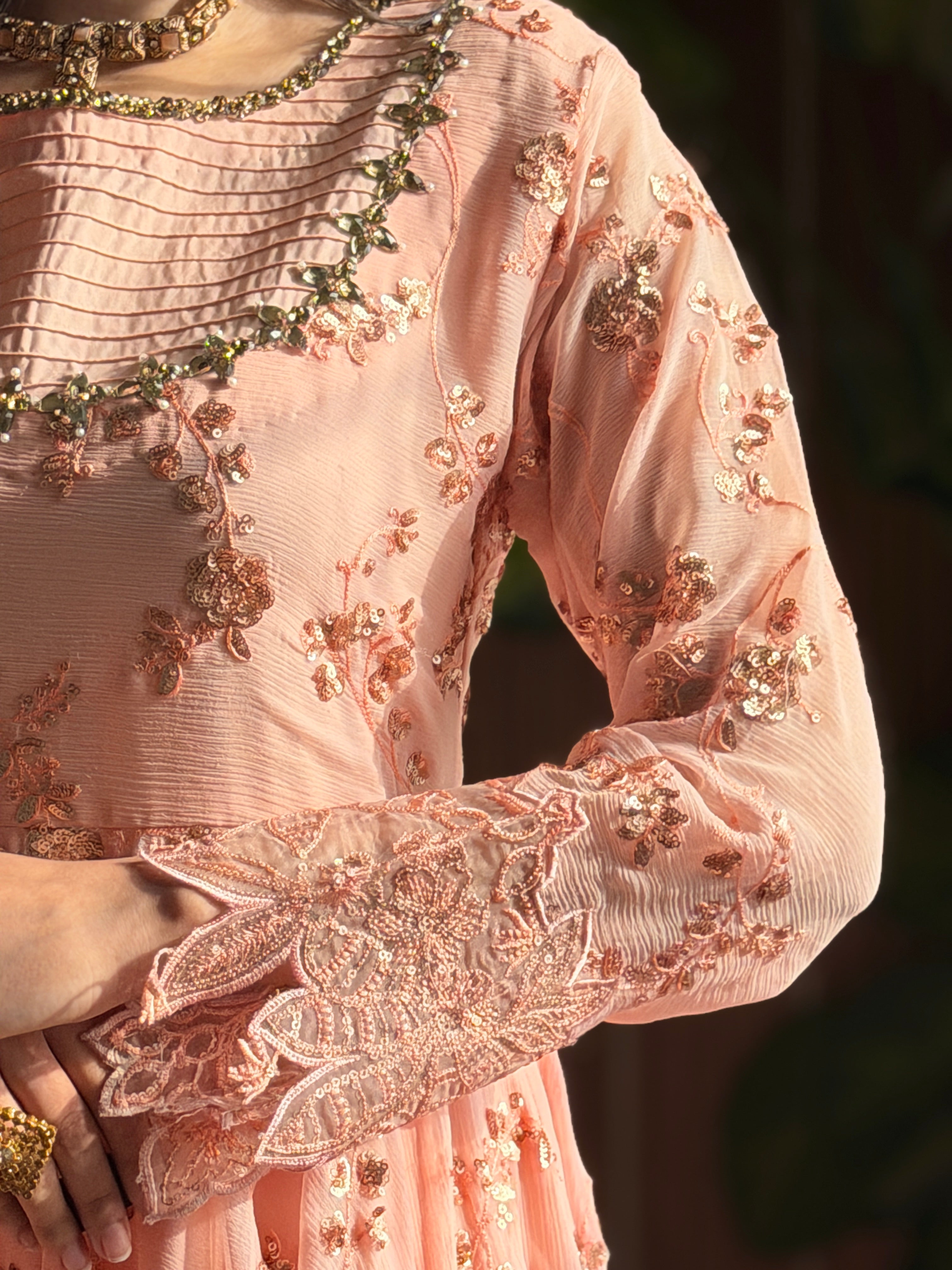 Abeer Peach Chiffon Maxi