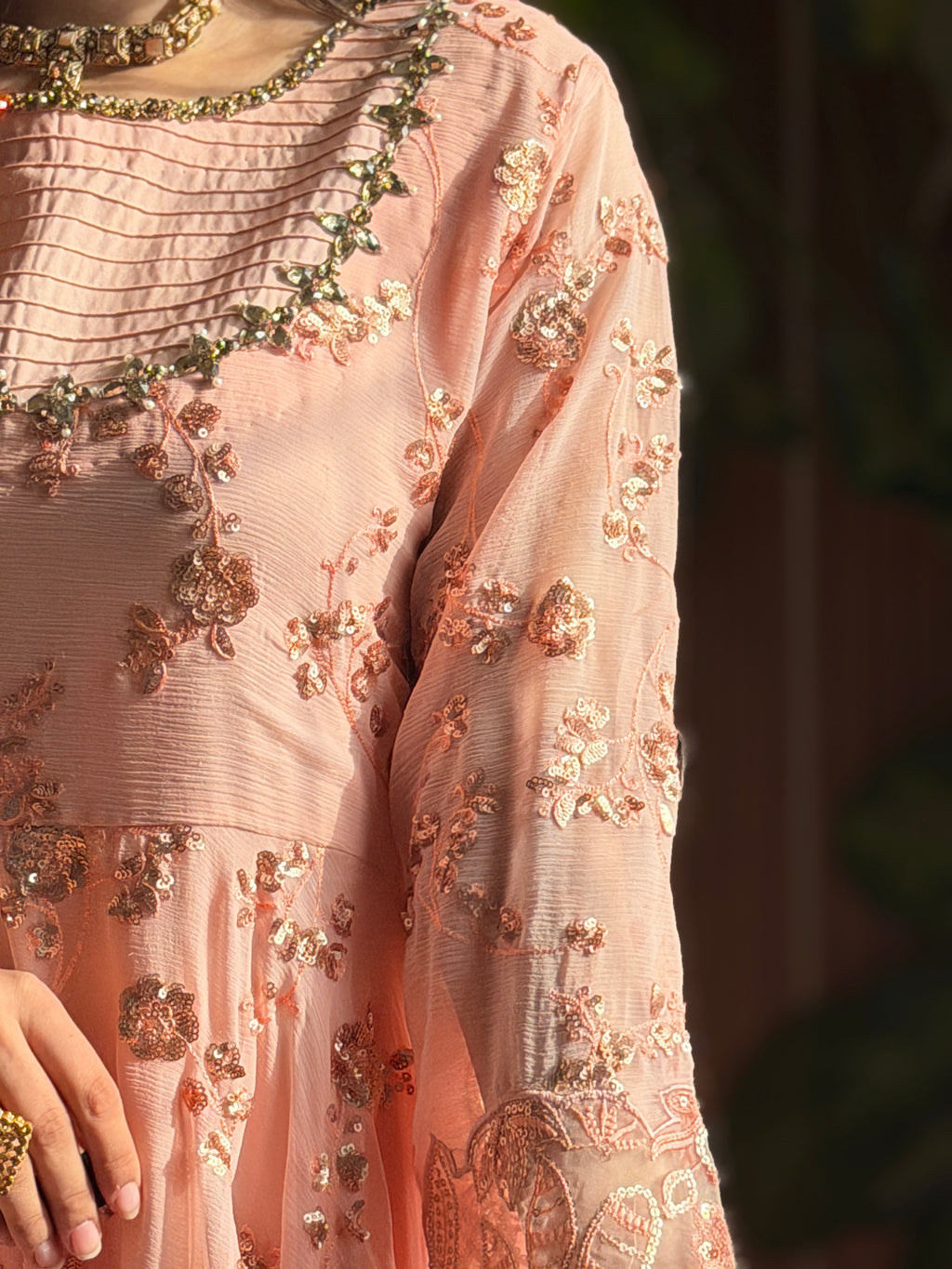 Abeer Peach Chiffon Maxi
