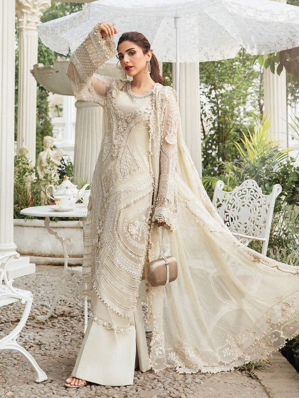 Meherunisa Embroidered Luxury Chiffon 3-Piece Suit
