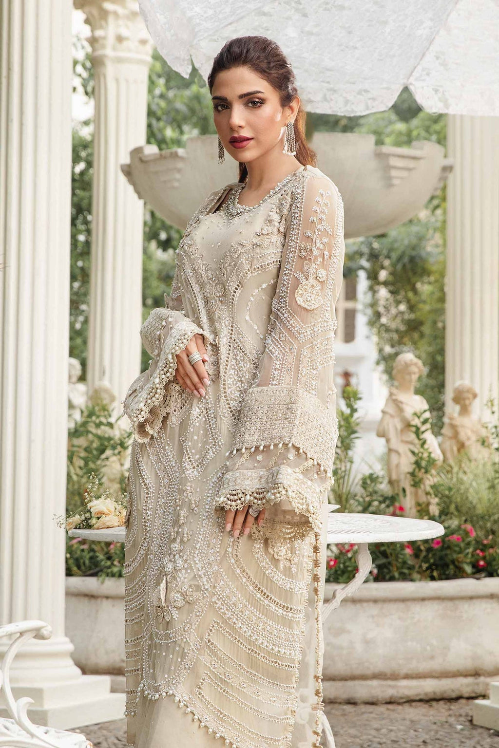 Meherunisa Embroidered Luxury Chiffon 3-Piece Suit