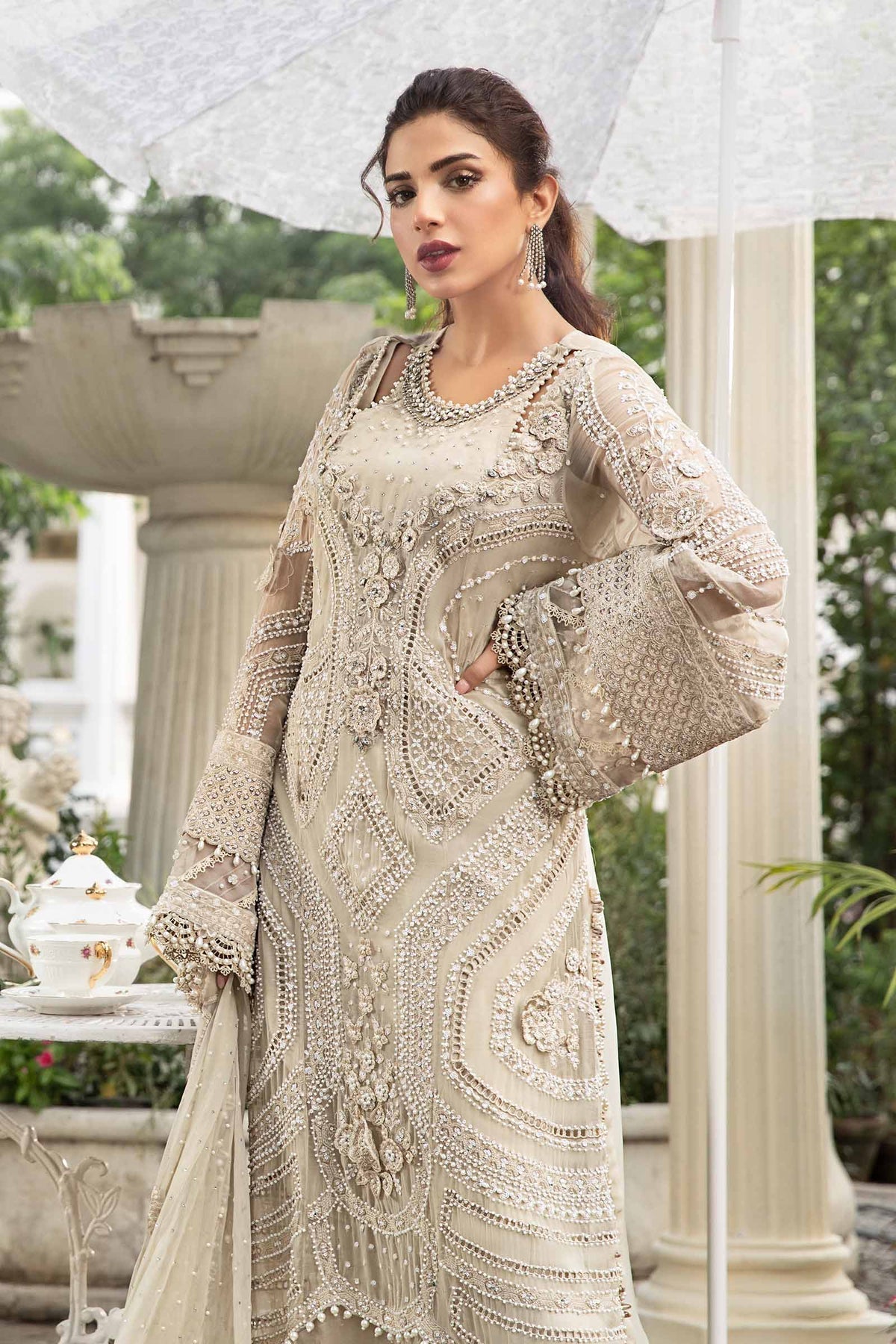 Meherunisa Embroidered Luxury Chiffon 3-Piece Suit