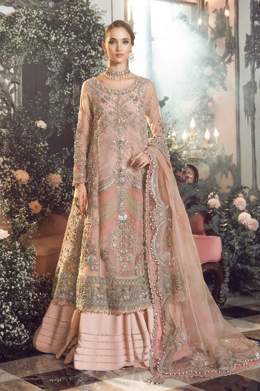 Roshanara Embroidered Wedding 3-Piece Suit