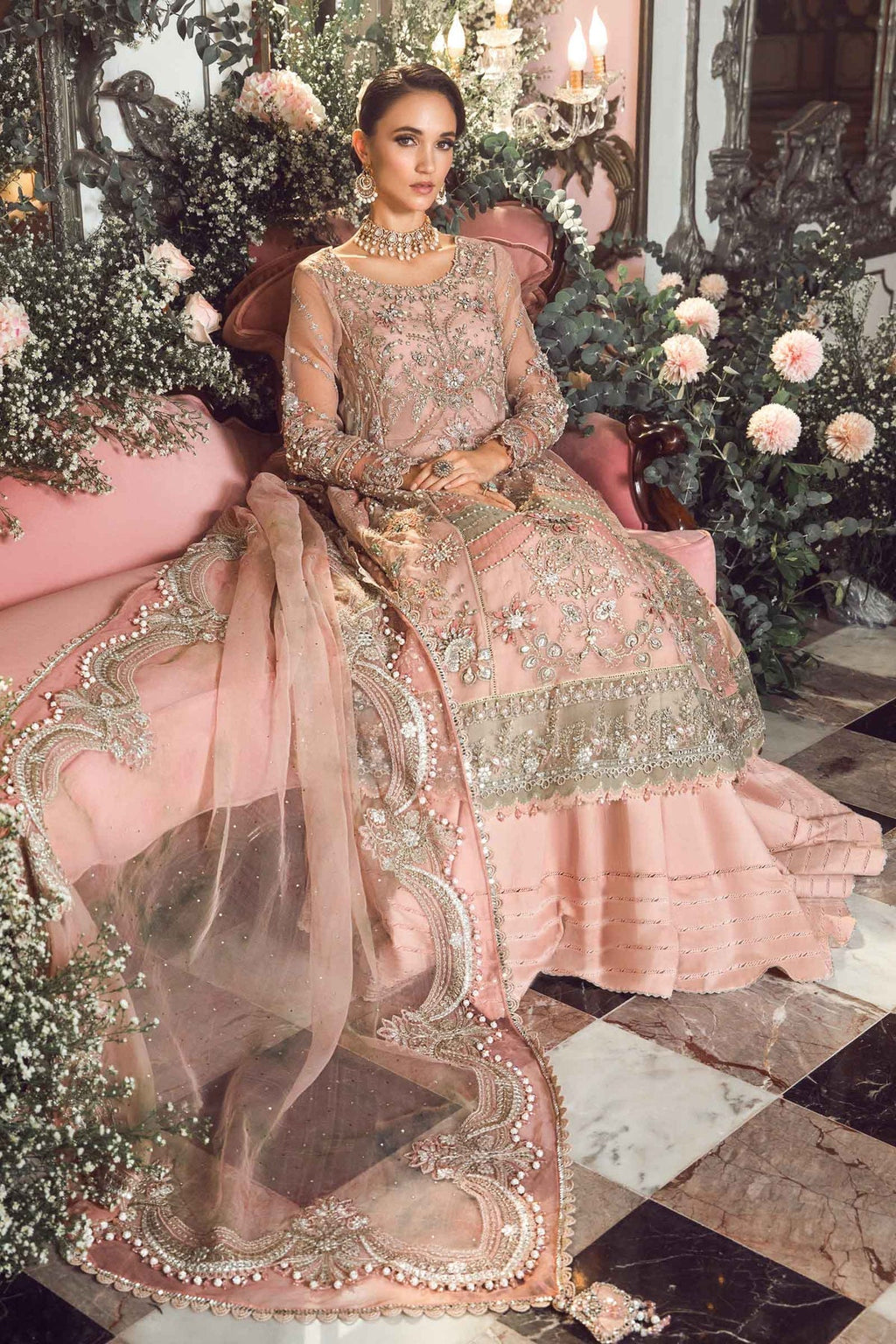 Roshanara Embroidered Wedding 3-Piece Suit