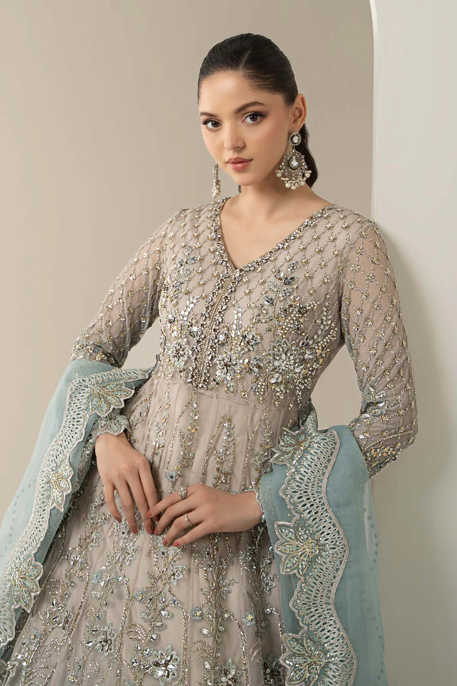 Noor-e-Zar Embroidered Net 3-Piece Suit