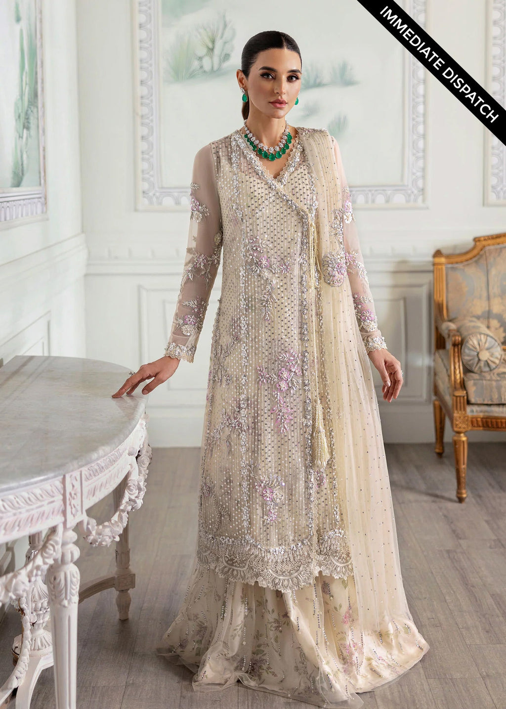 Zarafshan Crystal Embellished 4-Piece Suit