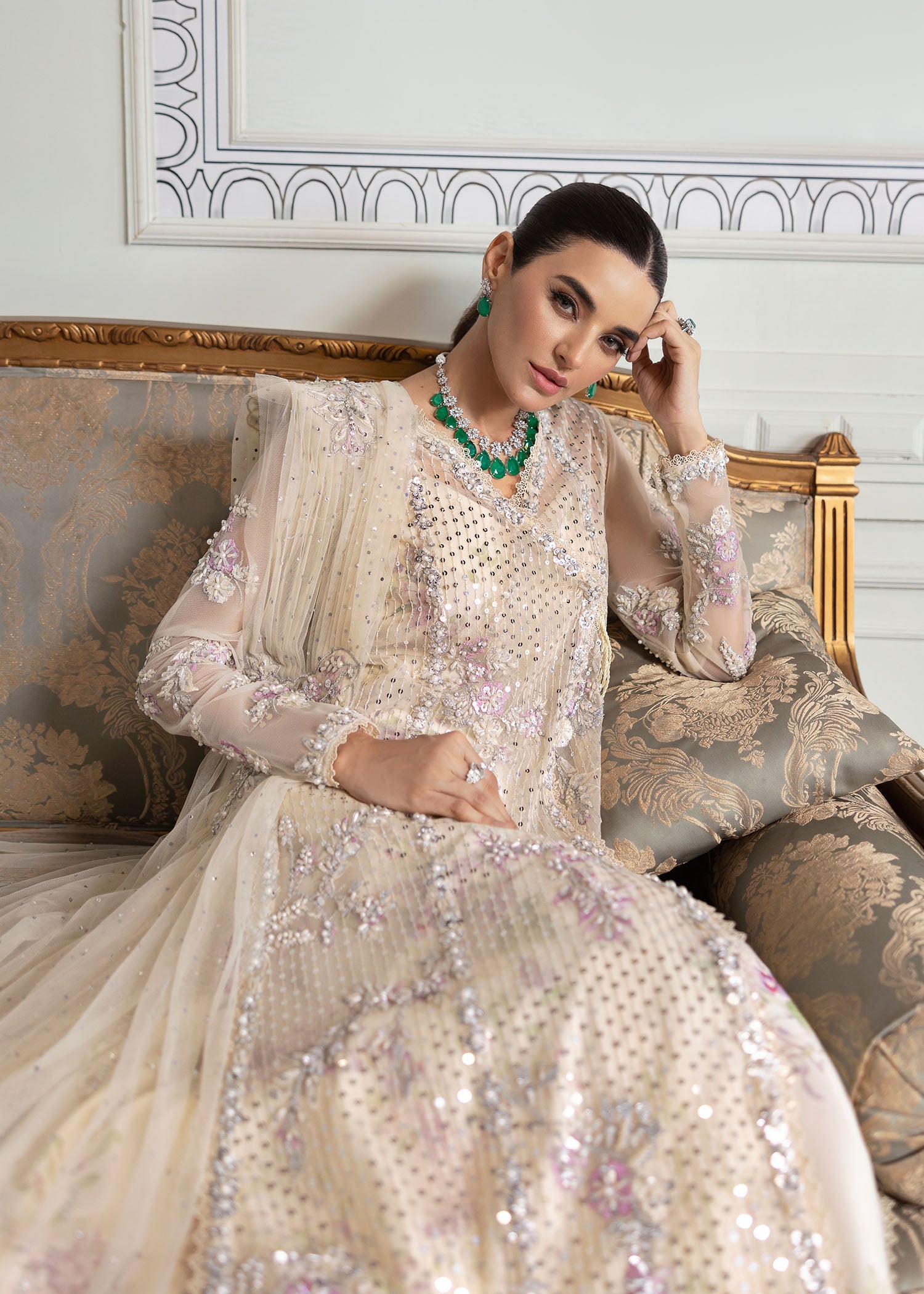 Zarafshan Crystal Embellished 4-Piece Suit