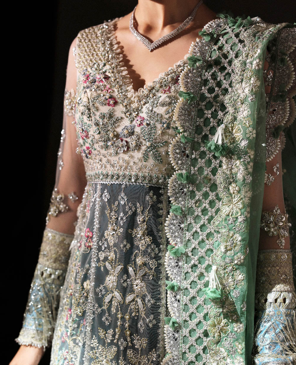 Aabroo Embroidered Organza Wedding 3-Piece Suit