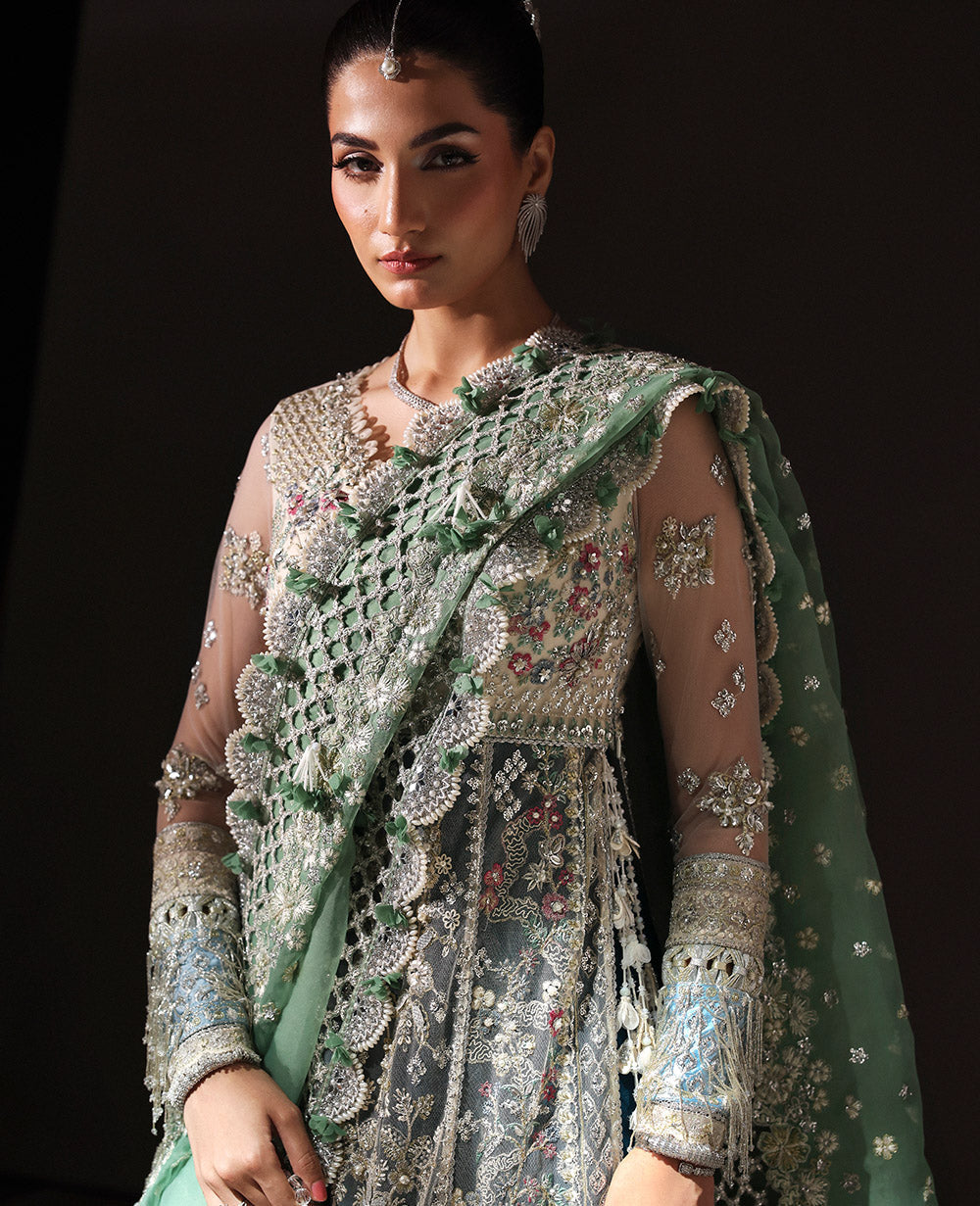 Aabroo Embroidered Organza Wedding 3-Piece Suit