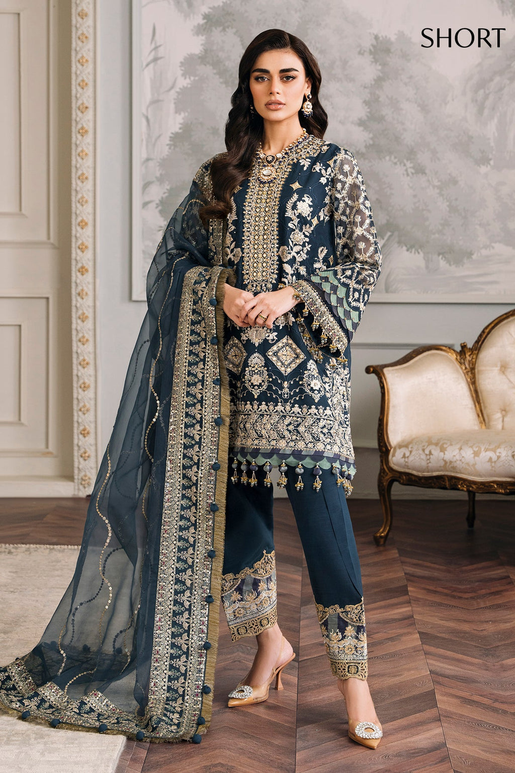 Zehra Noor Embroidered Chiffon Wedding 3-Piece Suit