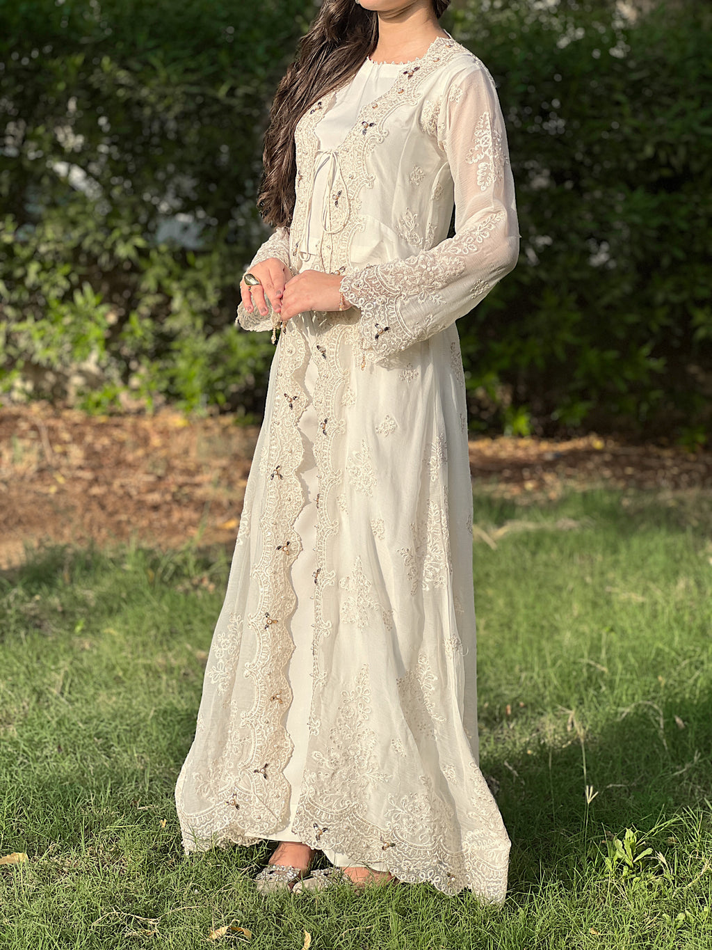 Noor Ivory Embroidered Dress