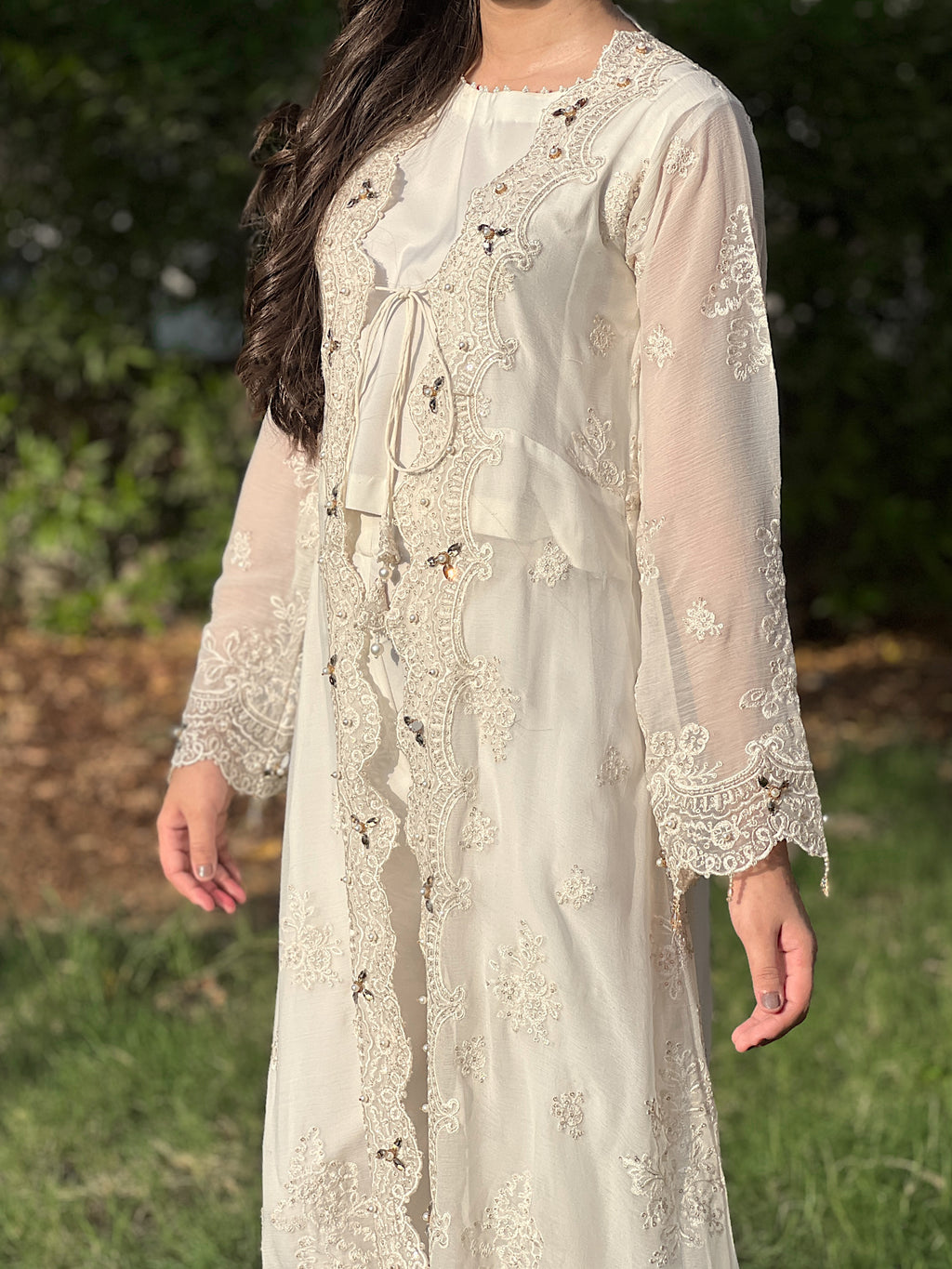 Noor Ivory Embroidered Dress