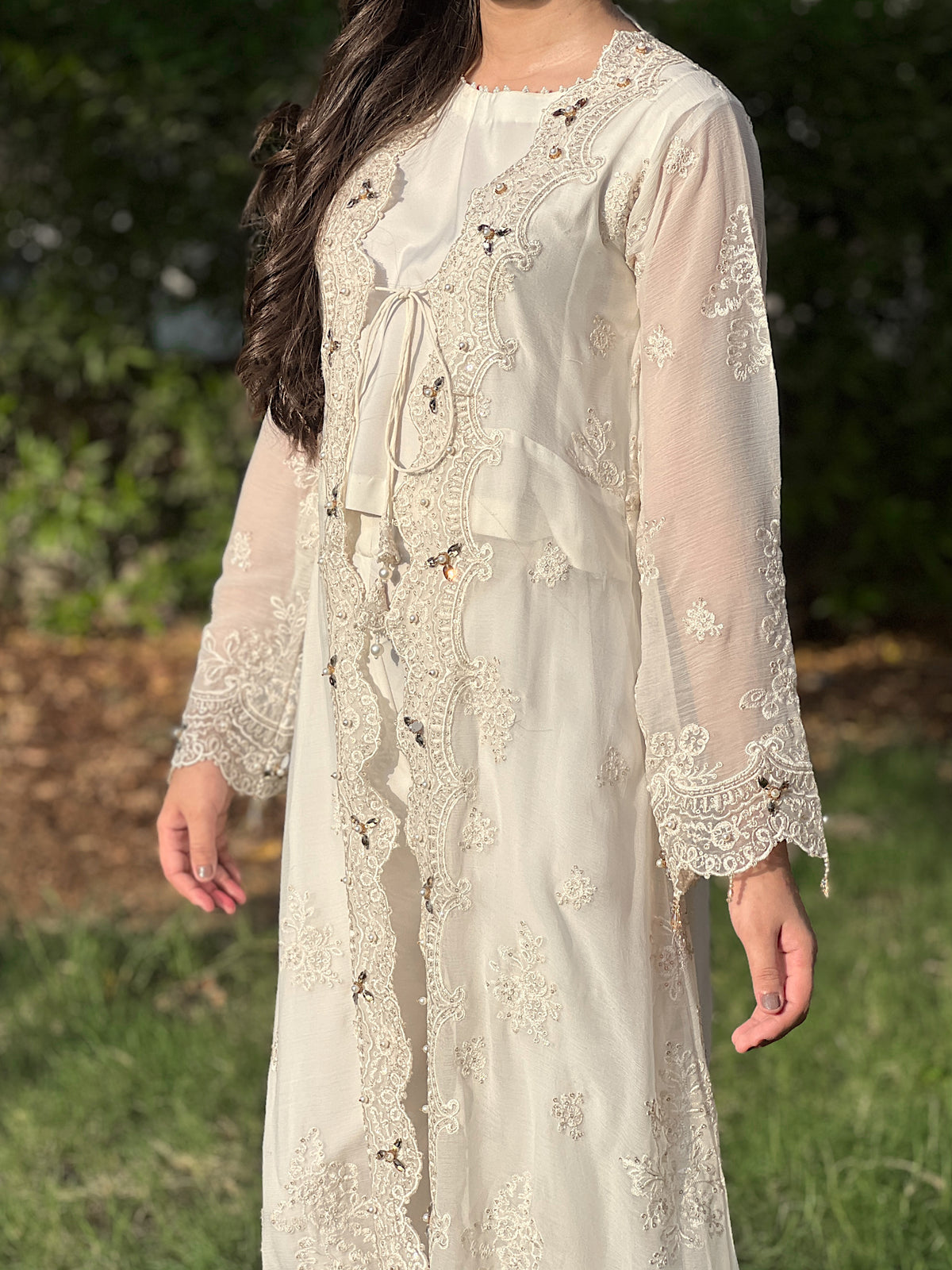Noor Ivory Embroidered Dress