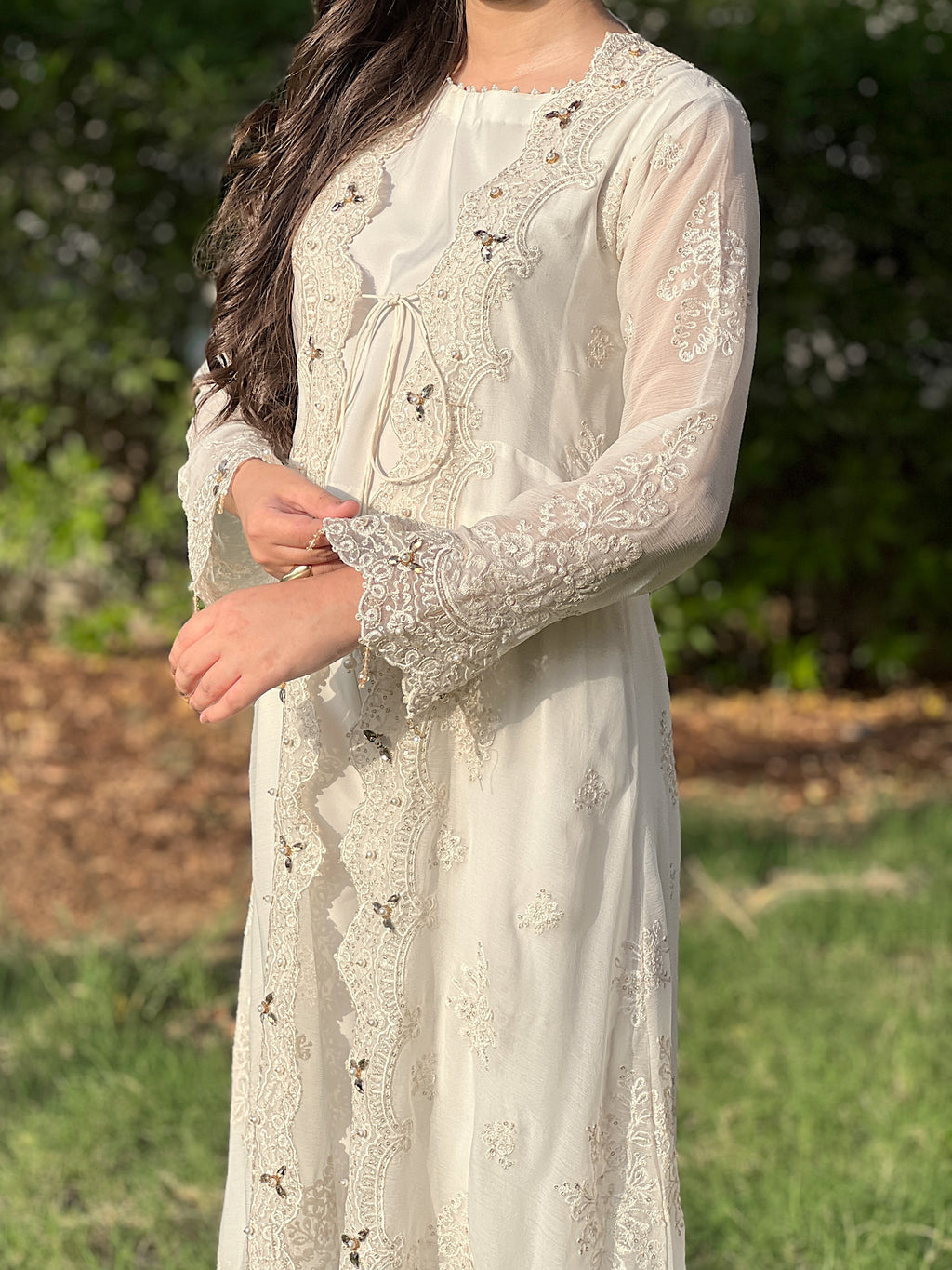 Noor Ivory Embroidered Dress