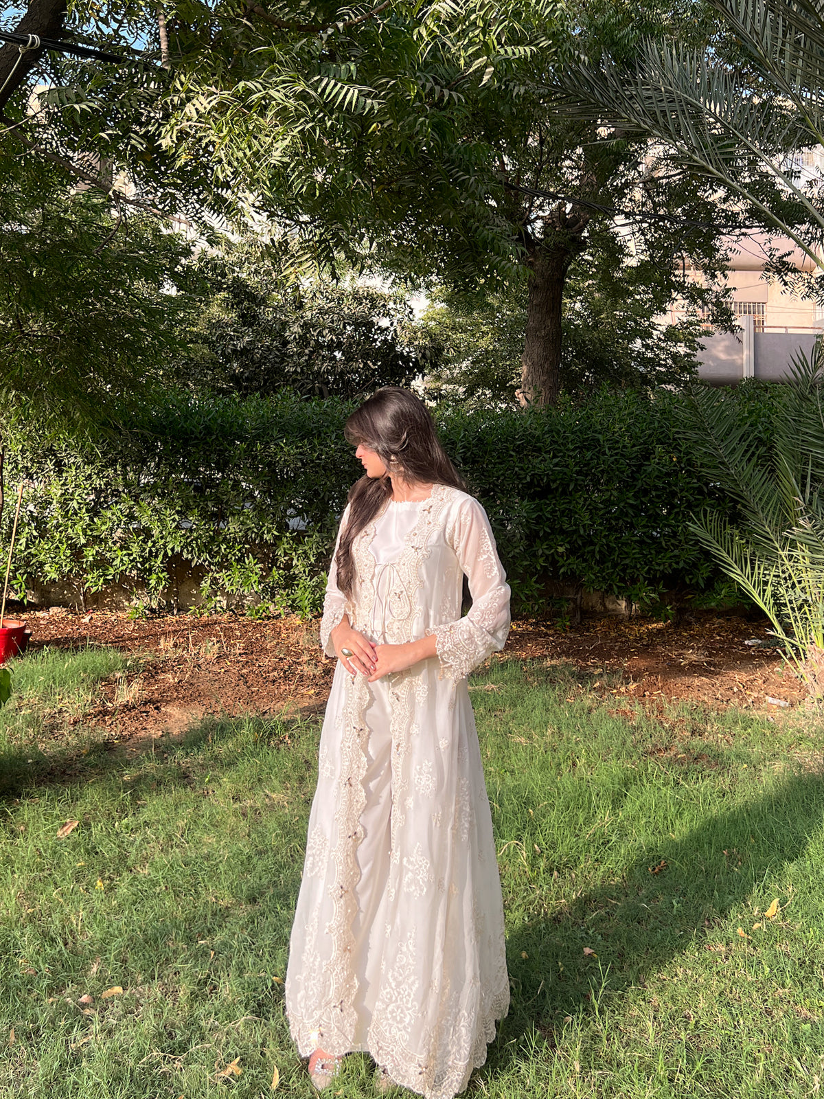 Noor Ivory Embroidered Dress