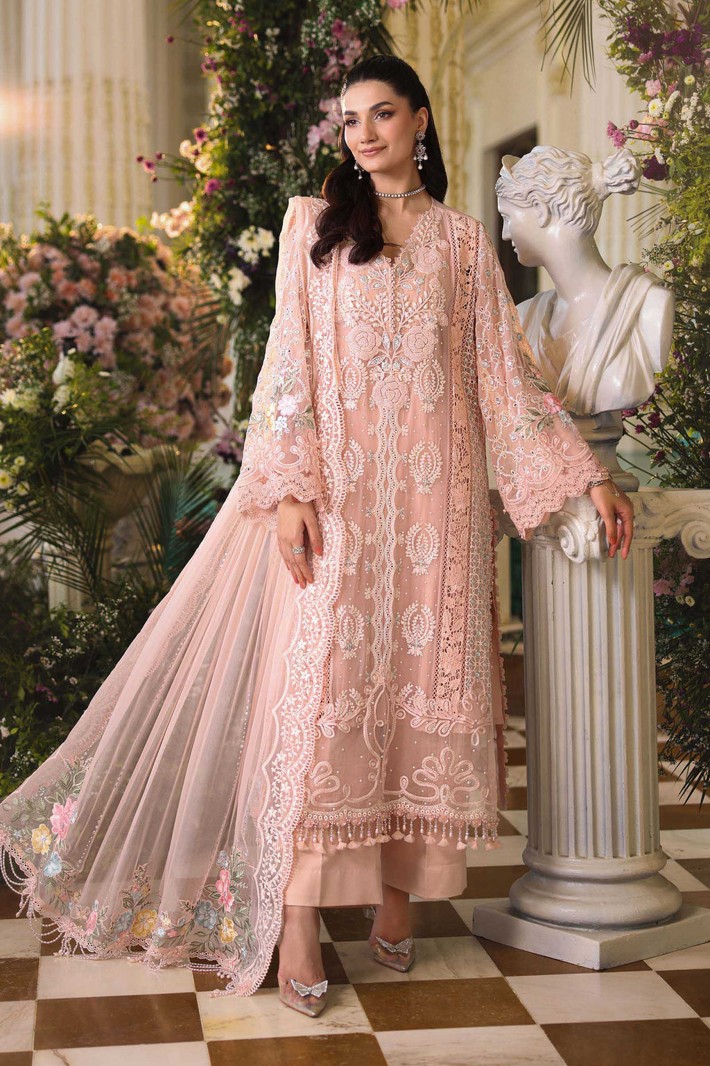 Zarmeher Hand Embellished Luxury Chiffon 3-Piece Suit