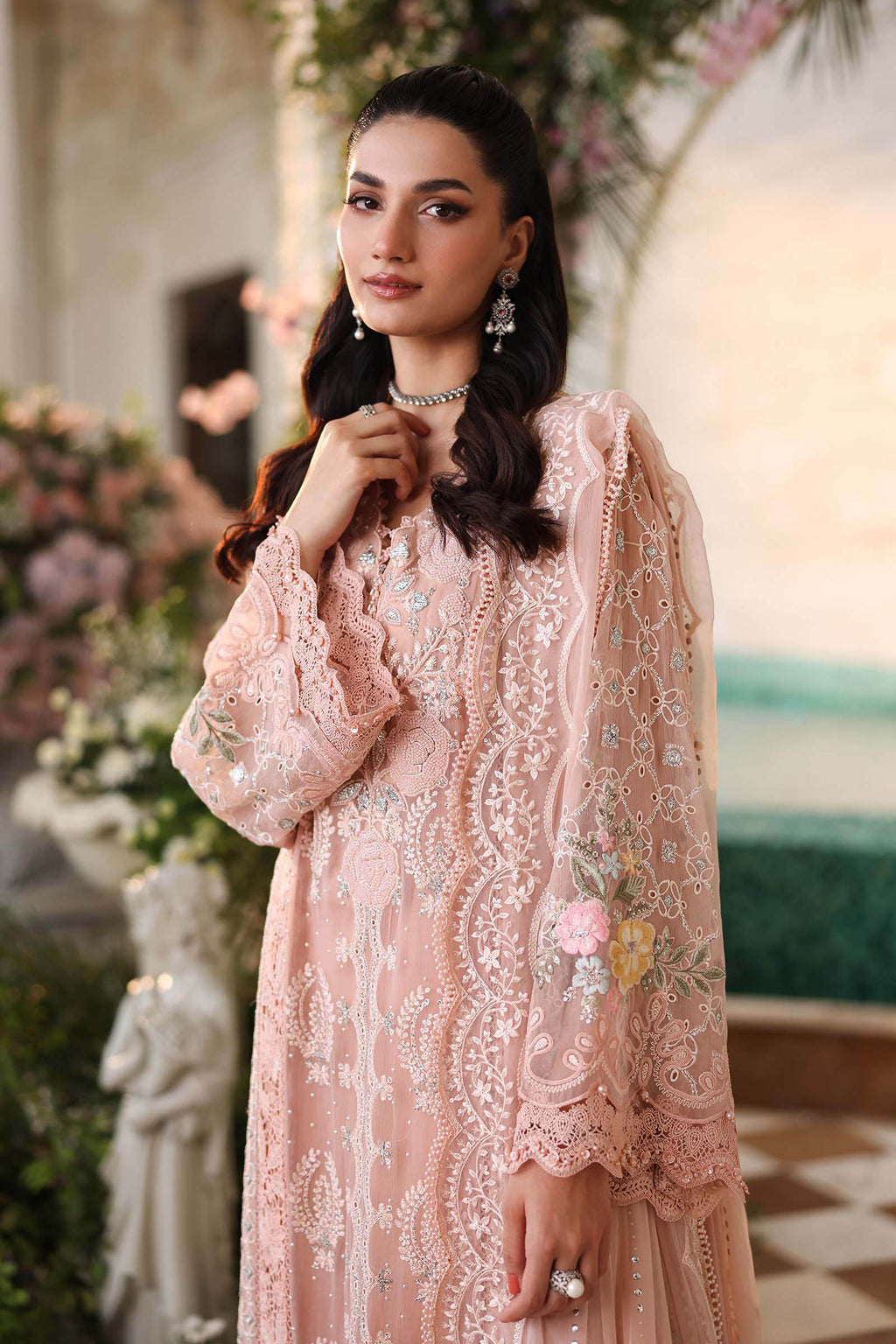 Zarmeher Hand Embellished Luxury Chiffon 3-Piece Suit