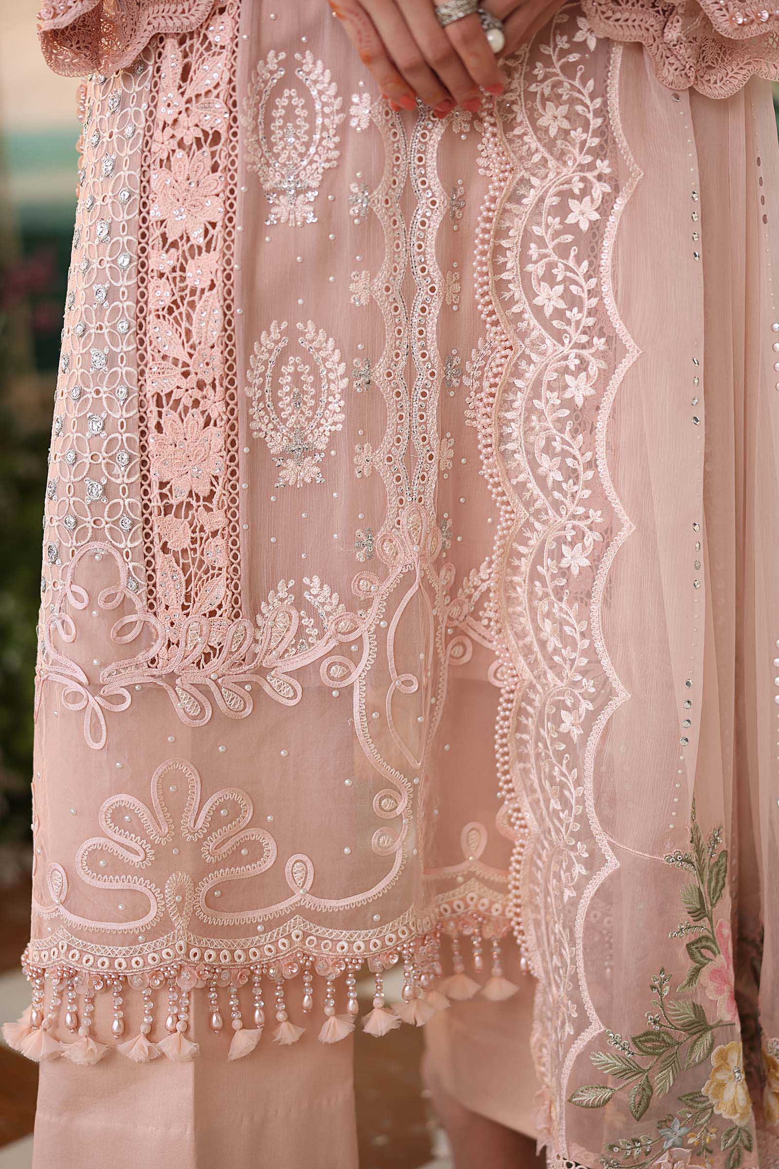 Zarmeher Hand Embellished Luxury Chiffon 3-Piece Suit