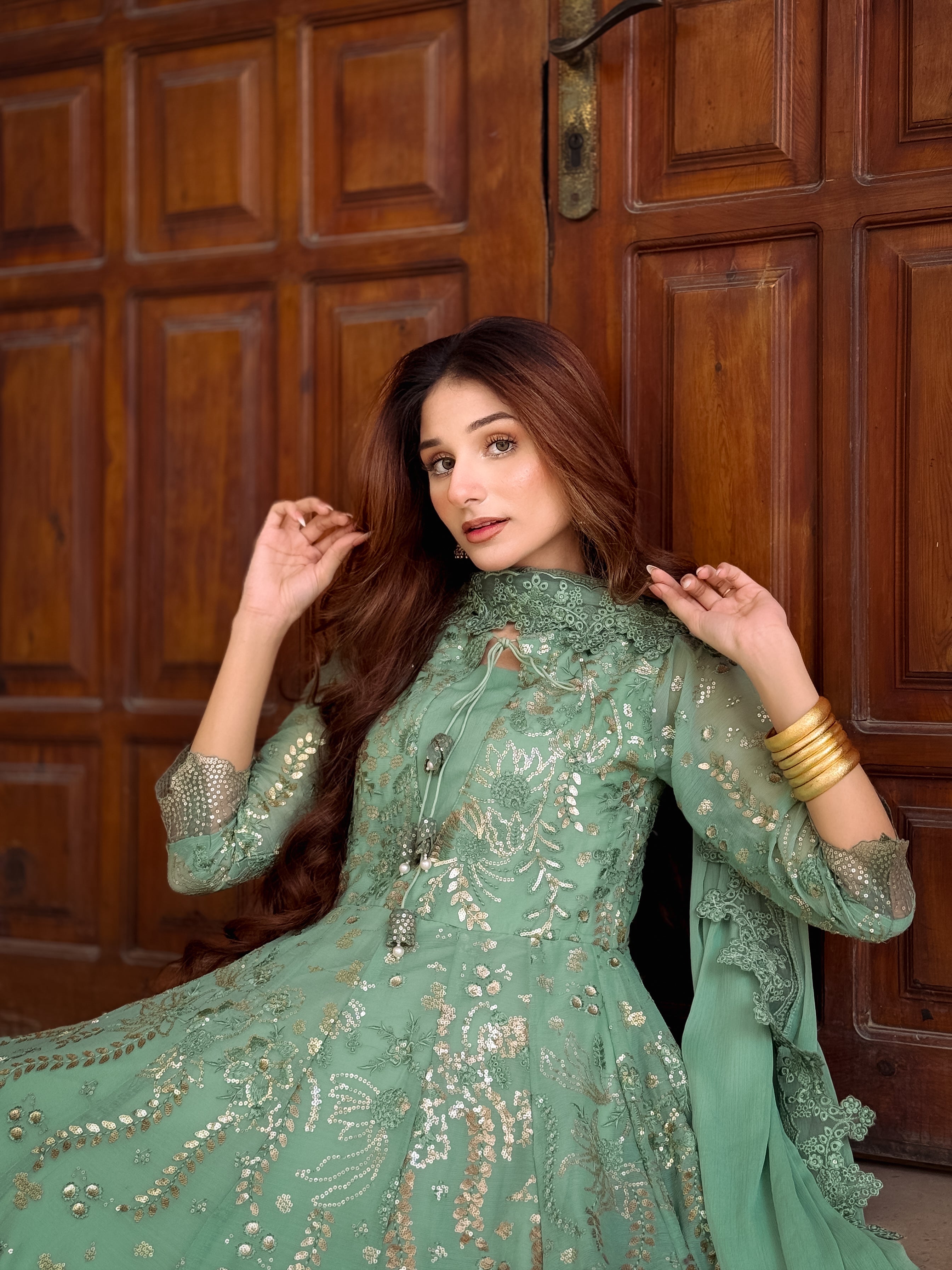 Sahar Sage Green Maxi