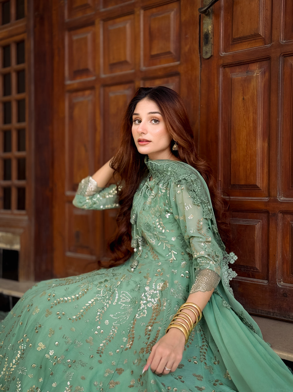 Sahar Sage Green Maxi