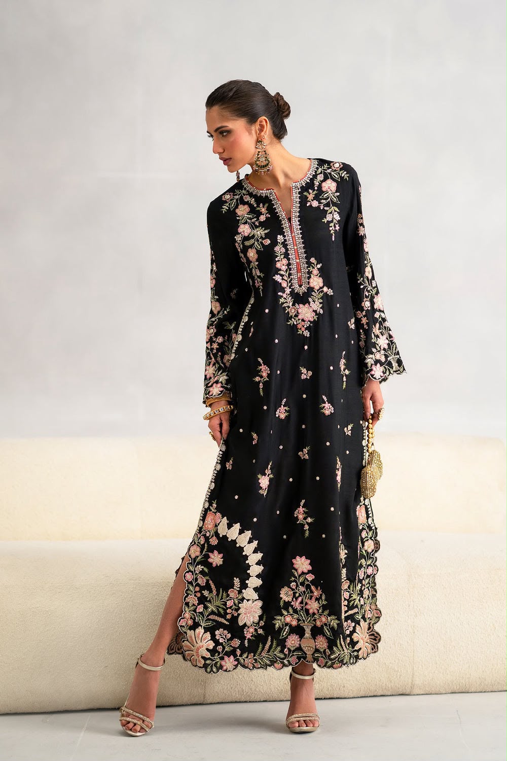 Mahtaab Embroidered Raw Silk 2-Piece Suit