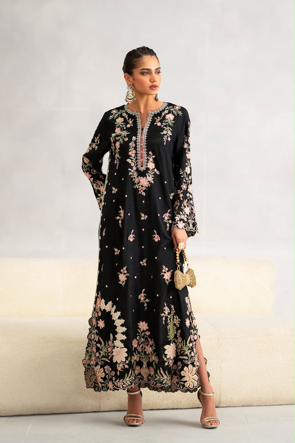 Mahtaab Embroidered Raw Silk 2-Piece Suit