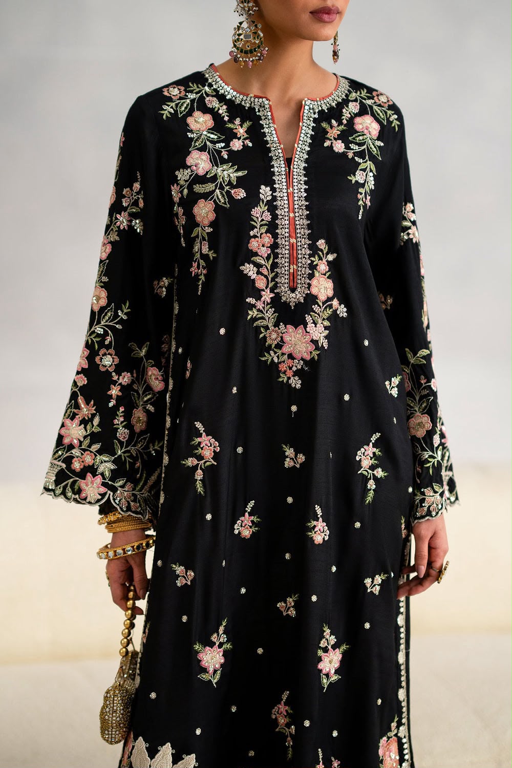 Mahtaab Embroidered Raw Silk 2-Piece Suit